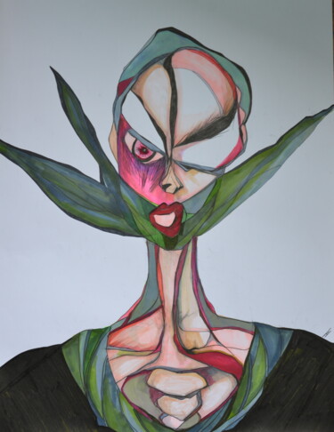 Drawing titled "escaping land" by Camille Joanny, Original Artwork, Marker
