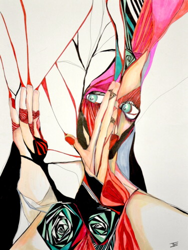 Dessin intitulée "the glass" par Camille Joanny, Œuvre d'art originale, Crayon