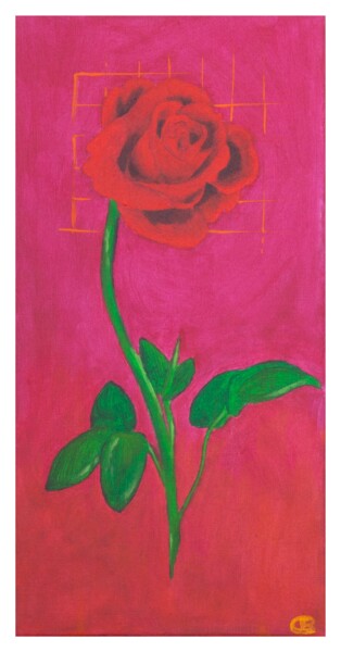 Digital Arts titled "Rose" by Camille Le Rohellec, Original Artwork, Acrylic