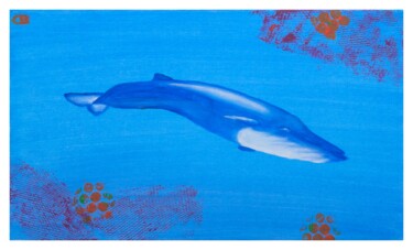 Arts numériques intitulée "Baleine bleue" par Camille Le Rohellec, Œuvre d'art originale, Photo montage