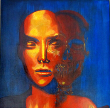 Painting titled "Décorporation" by Camille Marcovecchio, Original Artwork, Acrylic Mounted on Wood Stretcher frame