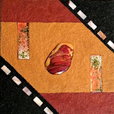 Malerei mit dem Titel "Roussillon" von Camille Menge, Original-Kunstwerk, Collagen