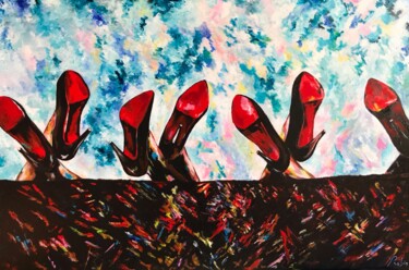 "Louboutin" başlıklı Tablo Camille Robin tarafından, Orijinal sanat, Akrilik Ahşap Sedye çerçevesi üzerine monte edilmiş