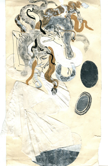 Collages intitulée "Médusa" par Limcela, Œuvre d'art originale