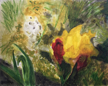 Painting titled "Iris de rocaille" by Camille Rouschmeyer, Original Artwork, Watercolor