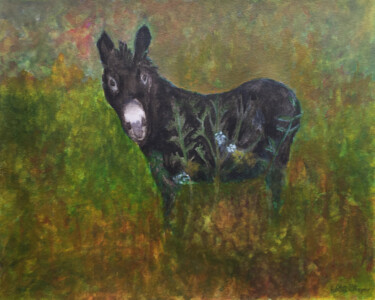 Peinture intitulée "Petit âne" par Camille Rouschmeyer, Œuvre d'art originale, Aquarelle