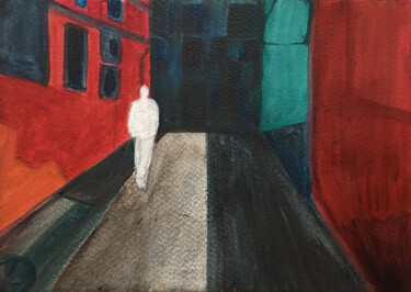 Peinture intitulée "En ville-le promene…" par Camille Rouschmeyer, Œuvre d'art originale, Acrylique