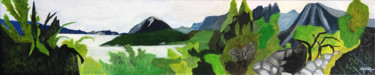 Pintura intitulada "Un lac" por Camille Rouschmeyer, Obras de arte originais, Acrílico