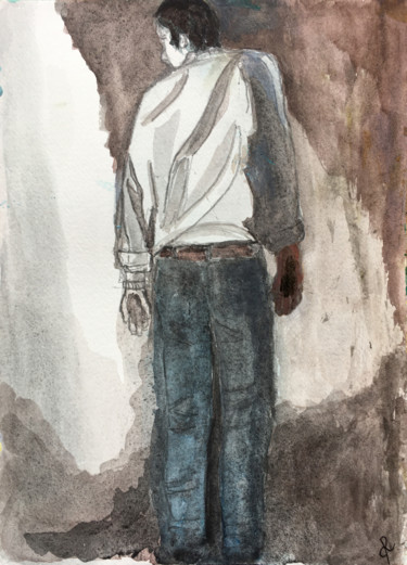 Drawing titled "Réflexion matinale" by Camille Rouschmeyer, Original Artwork, Watercolor