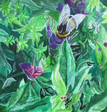 Exubérante nature Peinture intitulée "Exubérante nature" par Camille Rouschmeyer, Œuvre d'art originale, Aquarelle