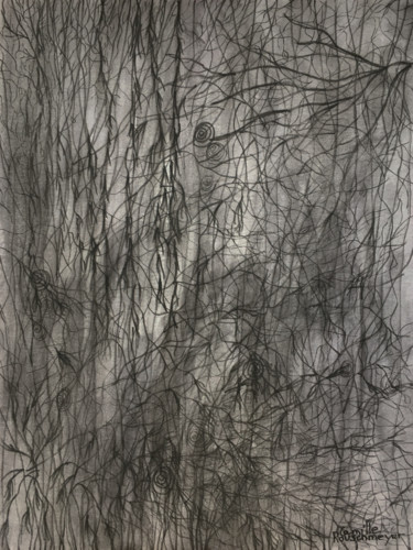 Dessin intitulée "Sous le saule" par Camille Rouschmeyer, Œuvre d'art originale, Marqueur