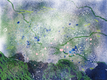 Arts numériques intitulée "Un ruisseau" par Camille Rouschmeyer, Œuvre d'art originale, Peinture numérique