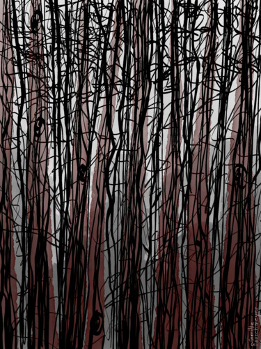 Digitale Kunst getiteld "Forêt brune" door Camille Rouschmeyer, Origineel Kunstwerk, Digitaal Schilderwerk