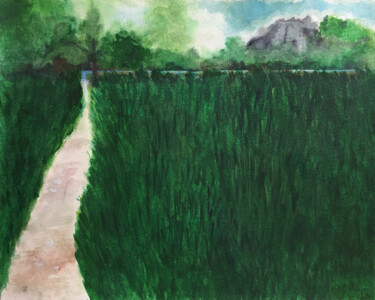 Peinture intitulée "Un lac au bout du c…" par Camille Rouschmeyer, Œuvre d'art originale, Aquarelle