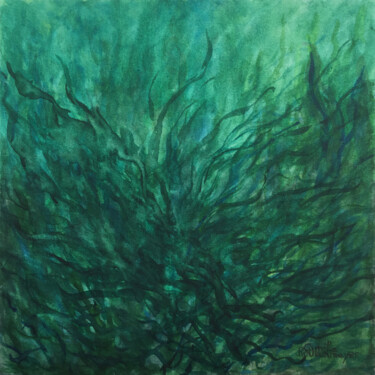 Pittura intitolato "Les algues du lac" da Camille Rouschmeyer, Opera d'arte originale, Acquarello