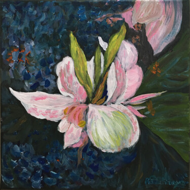 Painting titled "Lilium" by Camille Rouschmeyer, Original Artwork, Acrylic Mounted on Wood Stretcher frame