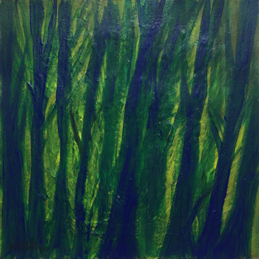 Картина под названием "La forêt bleue" - Camille Rouschmeyer, Подлинное произведение искусства, Акрил
