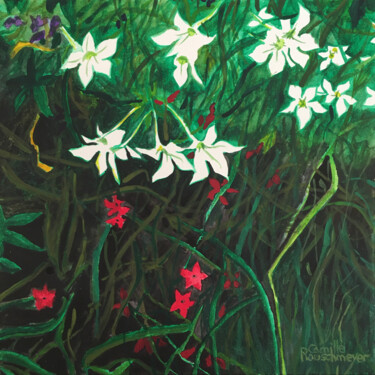 Ζωγραφική με τίτλο "Les fleurs (1)" από Camille Rouschmeyer, Αυθεντικά έργα τέχνης, Ακουαρέλα