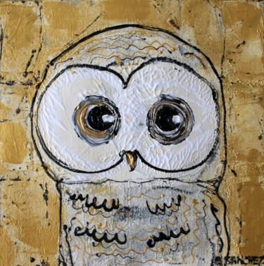 Painting titled "Owl#02" by Camille Sanchez, Original Artwork, Acrylic