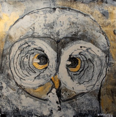 Chouette 03 Painting titled "Chouette 03" by Camille Sanchez, Original Art, Acrylic