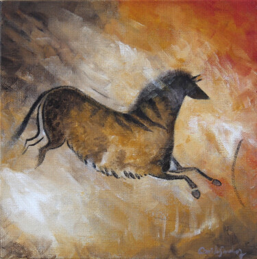 Schilderij getiteld "Lascaux#01" door Camille Sanchez, Origineel Kunstwerk, Acryl