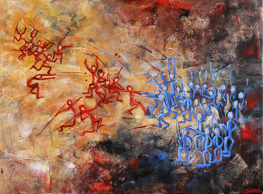 Malerei mit dem Titel "The kidnapping" von Camille Sanchez, Original-Kunstwerk, Acryl