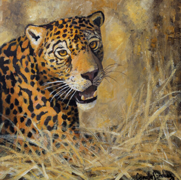 Ζωγραφική με τίτλο "Jaguar" από Camille Sanchez, Αυθεντικά έργα τέχνης, Ακρυλικό
