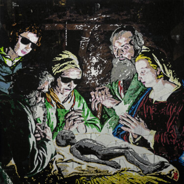 Peinture intitulée "L'adoration de Rosw…" par Camille Sohier, Œuvre d'art originale, Collage numérique Monté sur Châssis en…