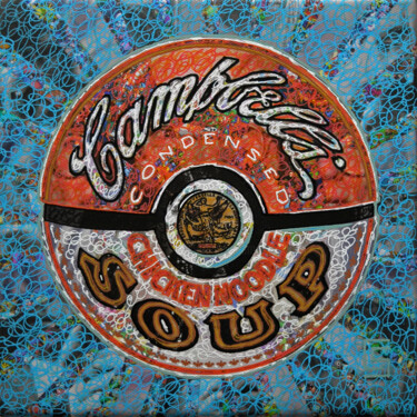 Painting titled "Blue Campbell's Bal…" by Camille Sohier, Original Artwork, Digital Collage Mounted on Wood Stretcher frame