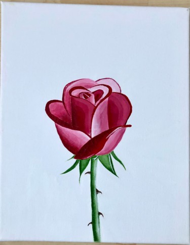Peinture intitulée "Rose rose" par Camille Veyrat, Œuvre d'art originale, Acrylique