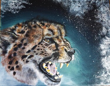 Malerei mit dem Titel "Guépard" von Camille Zéphyr, Original-Kunstwerk, Acryl