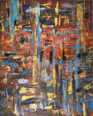 Painting titled "Entre les lignes" by Camille Zouein, Original Artwork, Acrylic
