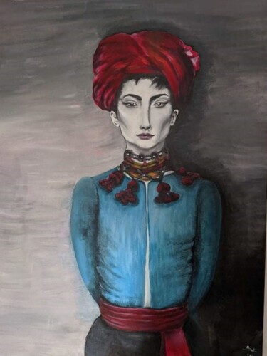 Pittura intitolato "La femme d'officier" da Camille Zuk, Opera d'arte originale, Acrilico Montato su Telaio per barella in l…