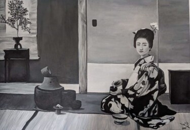 Peinture intitulée "La Chinoise" par Camille Zuk, Œuvre d'art originale, Acrylique Monté sur Châssis en bois