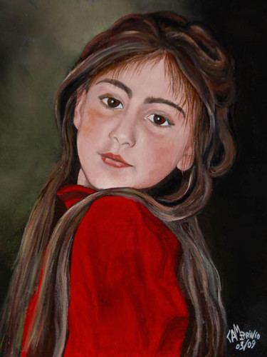 Painting titled "Nicole" by Cam Brivio, Original Artwork, Oil