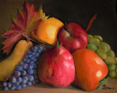 Painting titled "frutti a dicembre" by Cam Brivio, Original Artwork, Oil