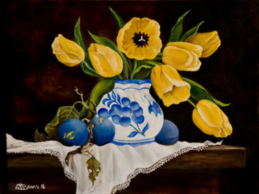 Malarstwo zatytułowany „Giallo tulipano” autorstwa Cam Brivio, Oryginalna praca, Olej