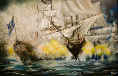 Schilderij getiteld "TRAFALGAR" door Cam Brivio, Origineel Kunstwerk, Olie