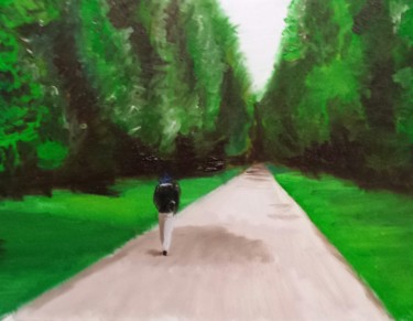 Pintura intitulada "Caminando en Tierga…" por Camilo Flores, Obras de arte originais, Óleo