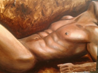 Painting titled "Hombre" by Camilo Flores, Original Artwork, Oil