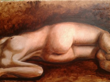 Painting titled "Mujer" by Camilo Flores, Original Artwork, Oil
