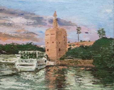 Painting titled "Guadalquivir - Torr…" by Camilo Flores, Original Artwork, Oil