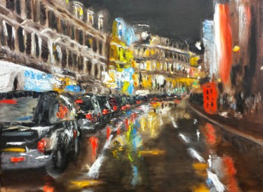 Pittura intitolato "Street of London, l…" da Camilo Flores, Opera d'arte originale, Olio
