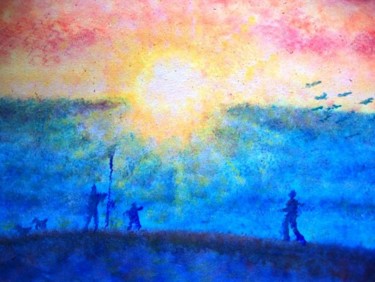 Pintura intitulada "paint,amanhecer.jpg" por Javier Rebellato, Obras de arte originais