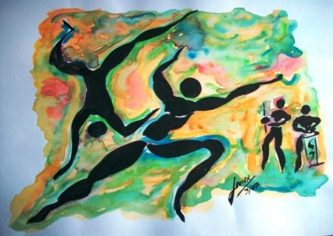 Pintura intitulada "paint,capoeira.jpg" por Javier Rebellato, Obras de arte originais