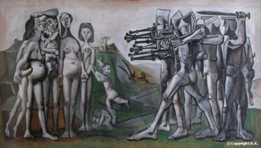 Peinture intitulée "Le Massacre en Corée" par Philippe Camoisson, Œuvre d'art originale
