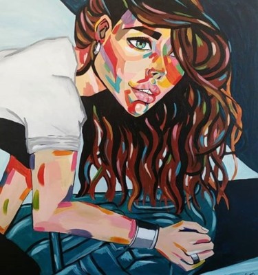 Painting titled "Emily" by Cams Roche, Original Artwork, Acrylic