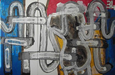 Peinture intitulée "Courbe en mutation" par Cams, Œuvre d'art originale