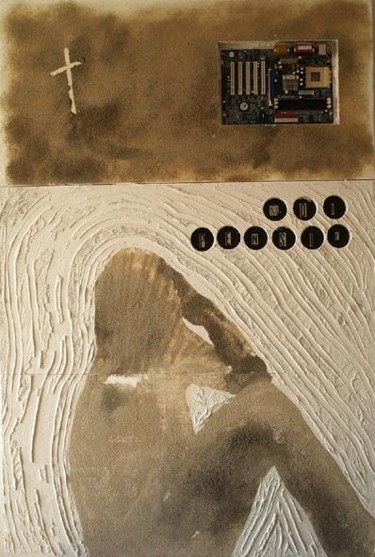 Peinture intitulée "Projection pensive" par Cams, Œuvre d'art originale, Huile