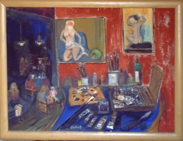 Painting titled "Atelier Artista- Ch…" by Camusartist, Original Artwork, Oil